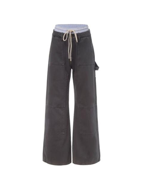 Monse washed double-waistband jeans
