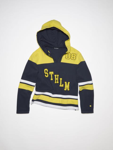 Hooded varsity sweater - Regular fit - Yellow/navy