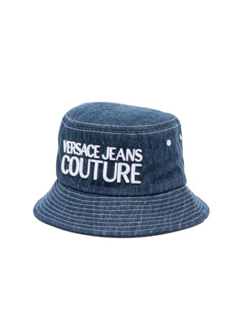 VERSACE JEANS COUTURE embroidered-logo denim bucket hat