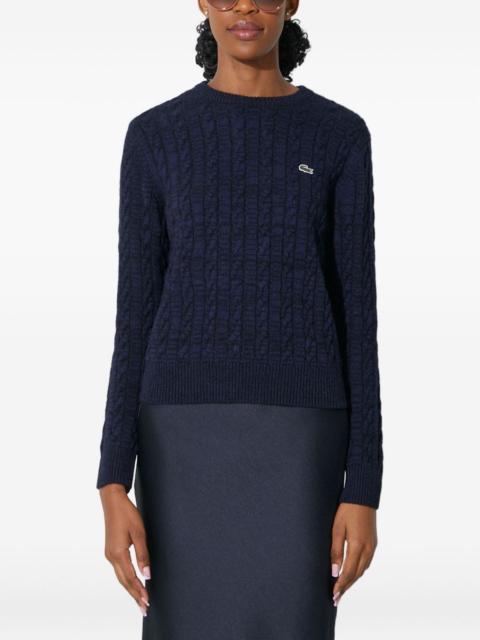 LACOSTE cable-knit logo sweater