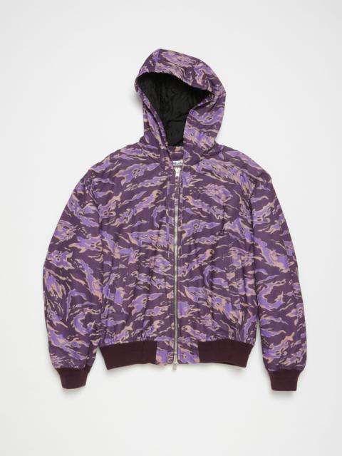Hooded padded jacket - Purple multi