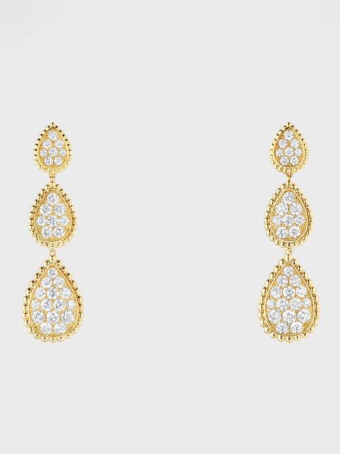 Boucheron Serpent Boheme 18K Yellow Gold Diamond Motif Earrings