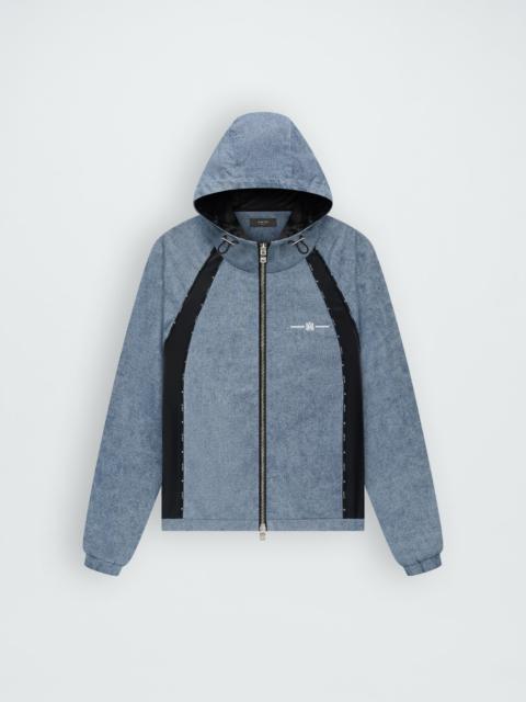 AMIRI SATIN/DENIM TRACK JACKET