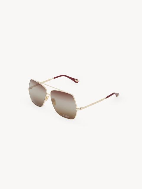 【関税&送料込】Chloe Skin Pink Acetate Jasper Sunglasses Chloé Chloe Woman Skin Pink Acetate Jasper Sunglasses
