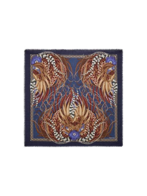 FERRAGAMO Rooster-print scarf