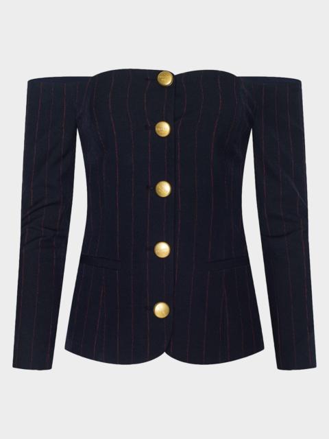 L'AGENCE Alice Off-Shoulder Blazer Top