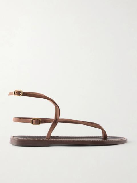 K.JACQUES Abako Nubuck And Leather Thong Sandals