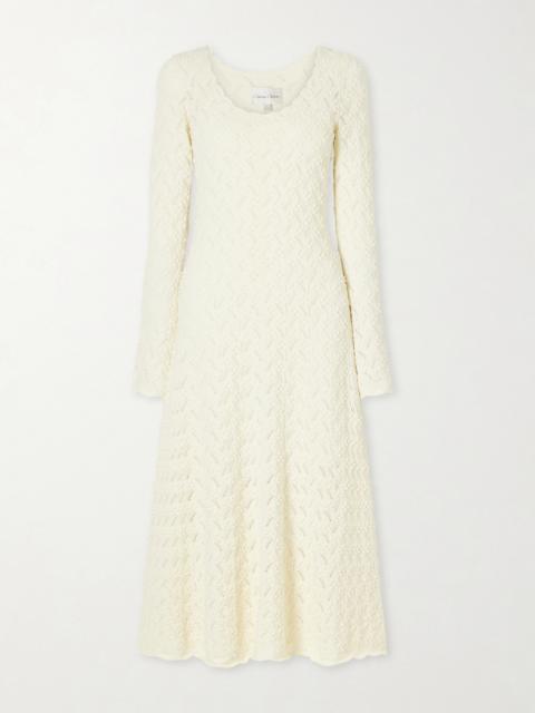 Cara Cara Avril Pointelle-knit Cotton Midi Dress