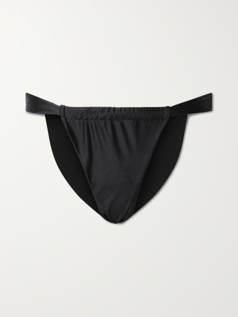 GOOD AMERICAN Shine Stretch-satin Bikini Briefs