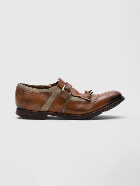 Monk Straps in calfskin and fabric