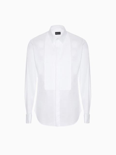 GIORGIO ARMANI Pleated cotton tuxedo shirt