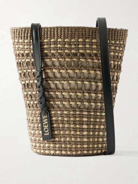 Loewe Paula's Ibiza Braid Leather-Trimmed Raffia Shoulder Bag
