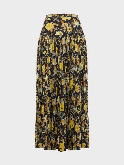 Annine Floral Pleated Midi Skirt