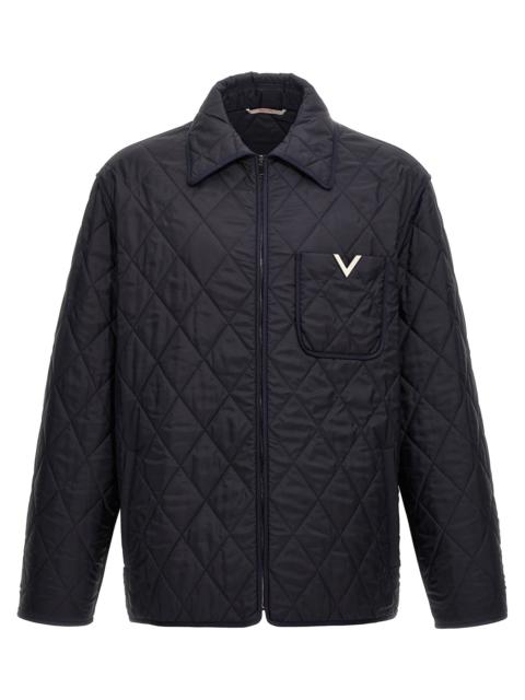 Valentino V Detail Casual Jackets, Parka Blue