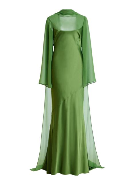 SIGNIFICANT OTHER Exclusive Devlyn Sheer-Overlay Gown green