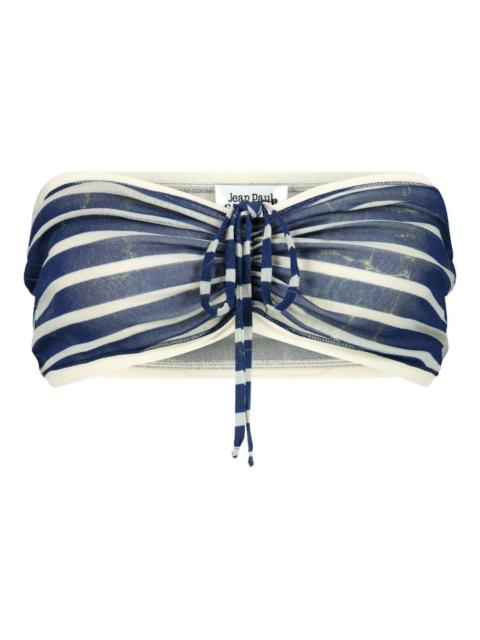 Jean Paul Gaultier Crackling Sailor gathered-striped bandeau top