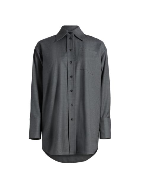 CO Women's Point llar Wool Overshirt - Grey Melange