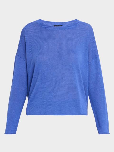 EILEEN FISHER Crewneck Organic Linen-Cotton Sweater