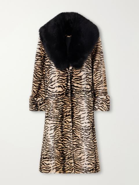 NOUR HAMMOUR Nina tiger-print shearling coat Multi