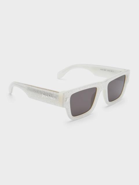 Palm Angels Palisade Shimmery Acetate Rectangle Sunglasses