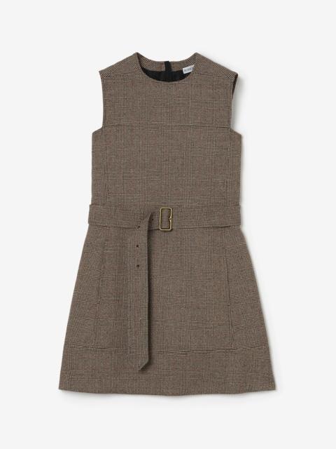 Burberry Check Wool Linen Blend Dress