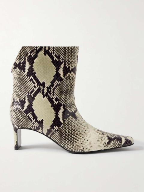 KHAITE Ona snake-effect leather ankle boots Snake print