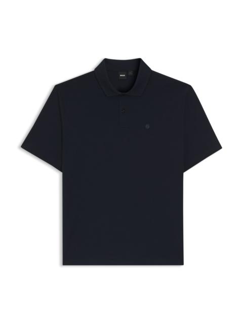 BOSS COTTON POLO SHIRT WITH DOUBLE B MONOGRAM
