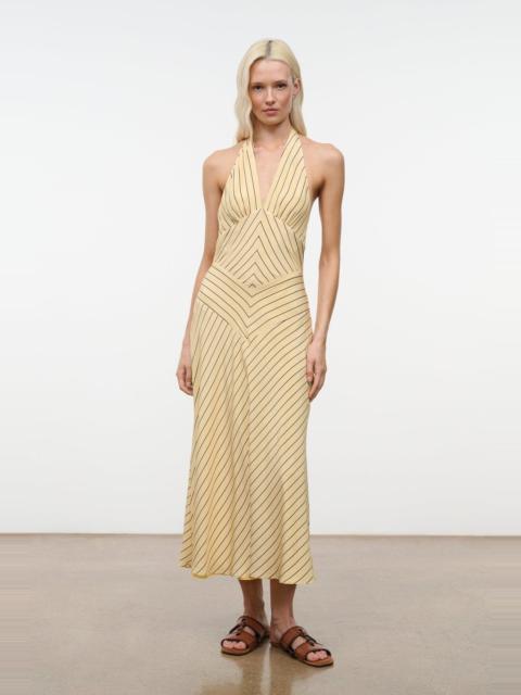 STAUD STAUD LOUISE SILK DRESS MONDAY STRIPE