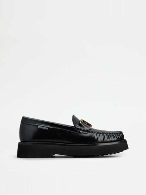 Tod's T TIMELESS LOAFER IN LEATHER - BLACK