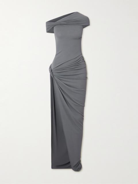 Rick Owens Lola Off-the-shoulder Twisted Gathered Crepe De Chine Maxi Dress