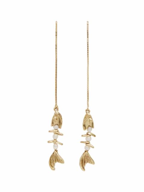 ALÉMAIS Calypso Pearl Fish Chain Earrings