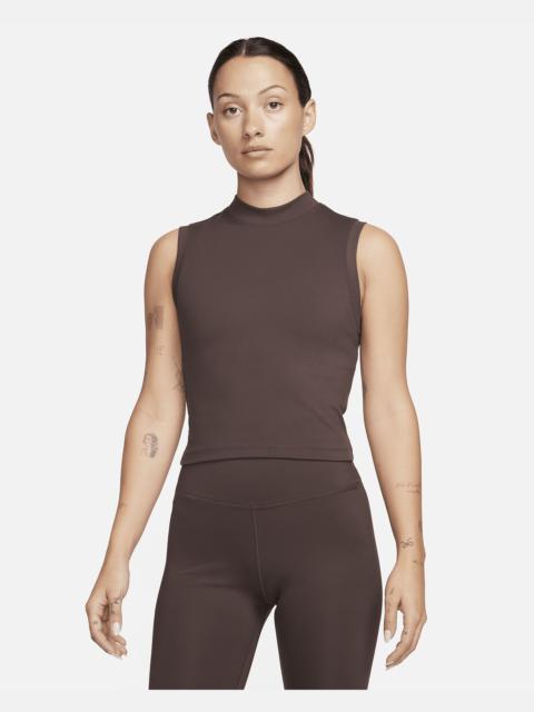 Nike Women's One Fitted Dri-FIT Mock-Neck Cropped Tank Top