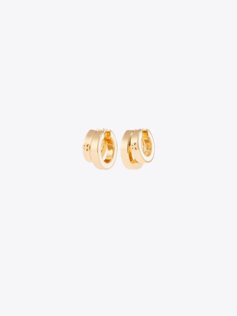 TORY BURCH Icon Enamel Double Hoop Earrings