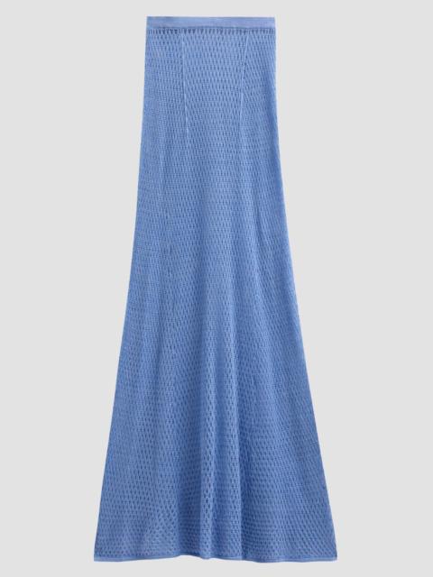 KIKI DE MONTPARNASSE Women's Silk Crochet Maxi Skirt - Bleu Barbeau