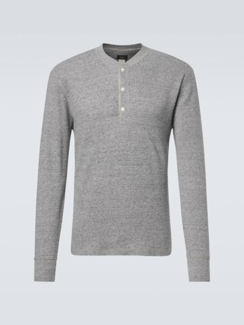 RRL by Ralph Lauren Waffle-knit cotton Henley shirt