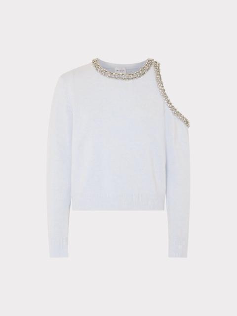 MILLY Roma Crystal Embellished Sweater