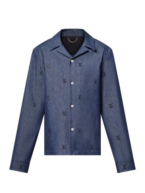 Louis Vuitton LV Blason Embellished Denim Pajama Shirt