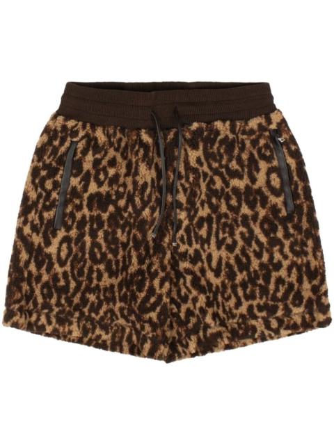 AMIRI leopard-print fleece shorts