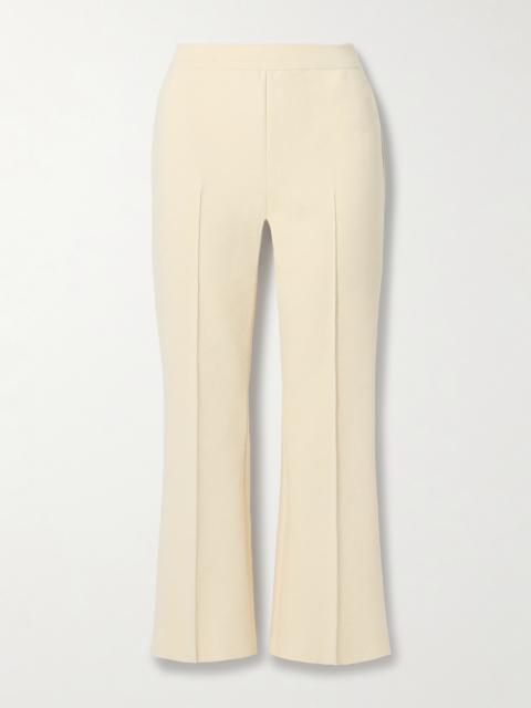 HIGH SPORT Kick Cropped Jacquard-knit Stretch-cotton Flared Pants