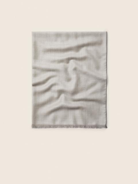 ZEGNA LIGHT TAUPE WOOL CASHMERE AND SILK SCARF