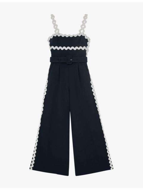 REISS Dash Waved-Trim Woven Jumpsuit