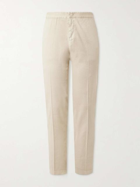 Straight-Leg Linen-Blend Trousers