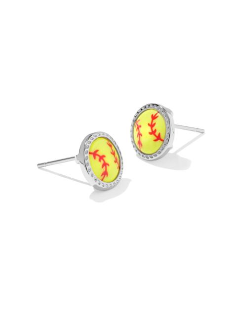 KENDRA SCOTT Softball Silver Stud Earrings