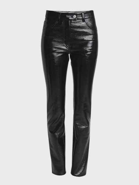 courrèges Reedition 5-Pocket Vinyl Straight-Leg Ankle Pants