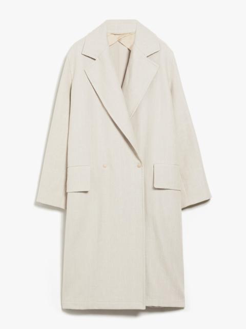 Jersey and linen duster coat
