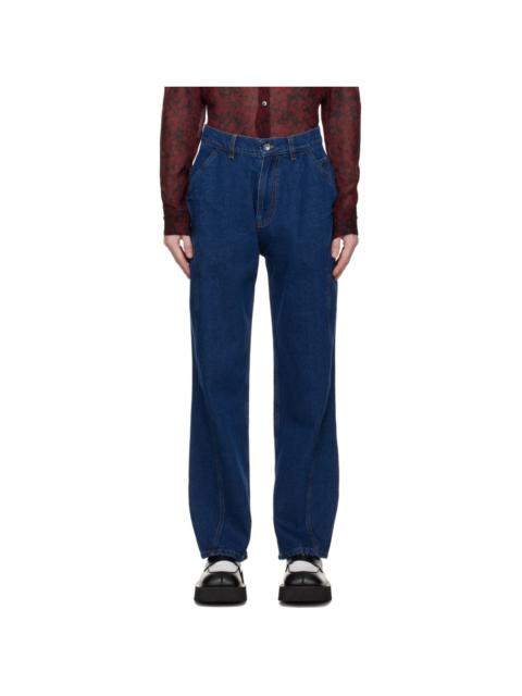 【関税込み】Henrik Vibskov インディゴ Engineered D ジーンズ HENRIK VIBSKOV Indigo Engineered Jeans | REVERSIBLE