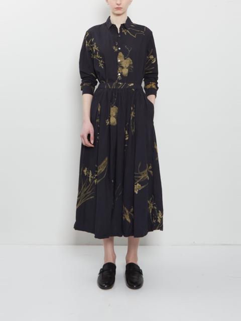 pas de calais Japonism Flower Print Skirt — Navy