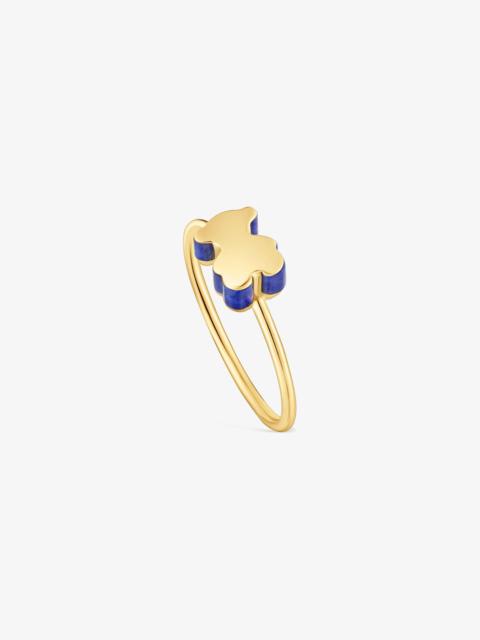 TOUS 18K solid gold bear motif Ring with lapis lazuli TOUS 1950