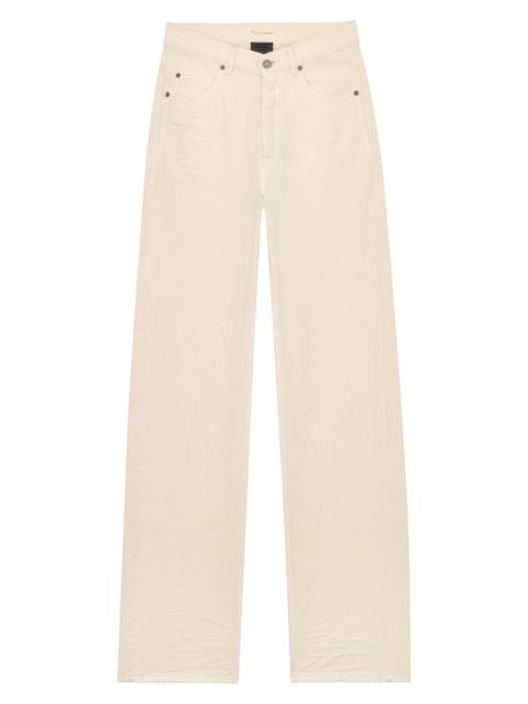 SAINT LAURENT Women's V-Waist Long Baggy Jeans - French Vanilla