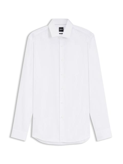 BOSS SLIM-FIT COTTON SHIRT WITH MINI MONOGRAM JACQUARD